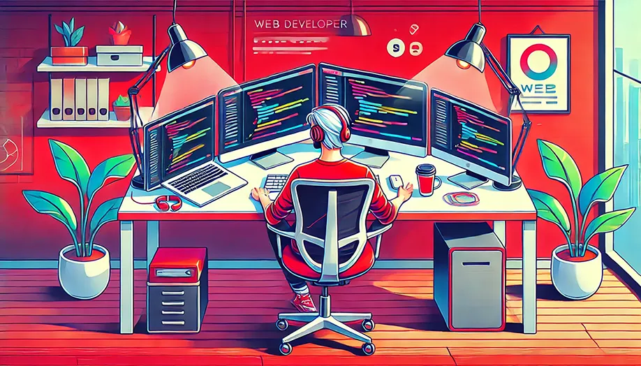 image of web developer coding